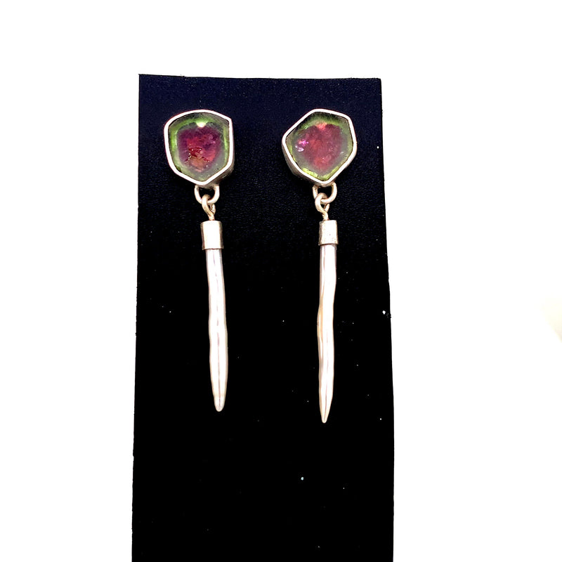 Watermelon Tourmaline Earrings