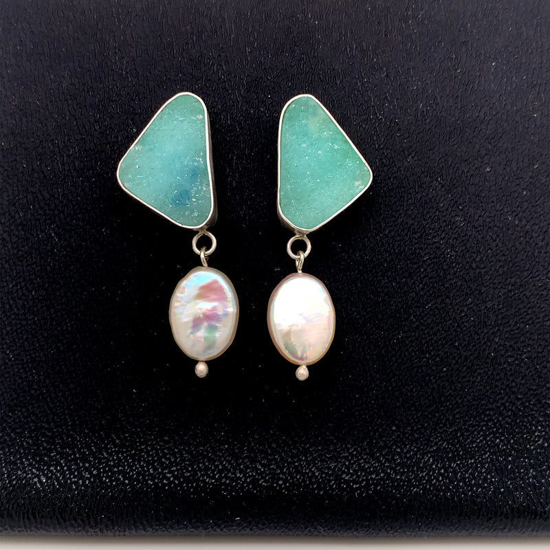 Hemimorphite Silver Earrings