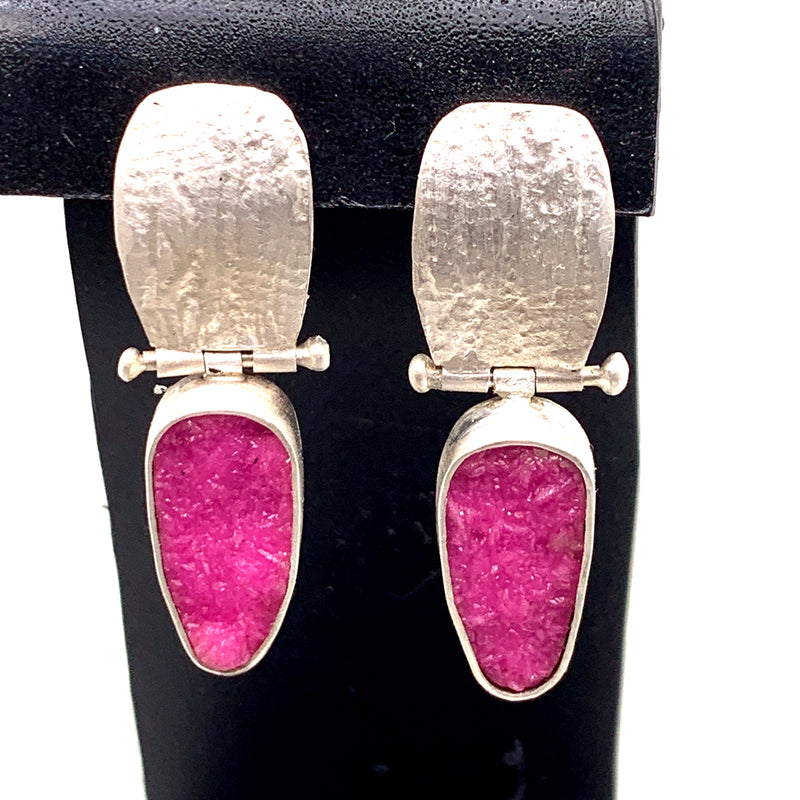 Cobalto-calcite Drusy Earrings